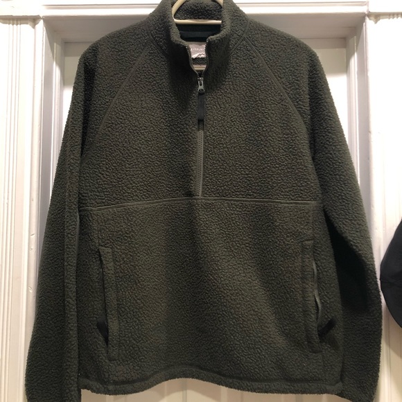 Men’s Everlane ReNew Fleece Half Zip in Dark Forest Small - Picture 2 of 4